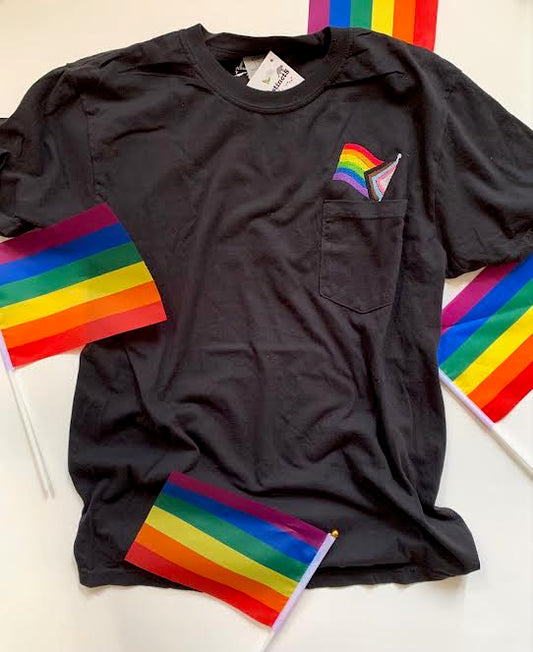 Unisex Embroidered Cotton Rainbow Pride Flag Shirt🏳️🌈
