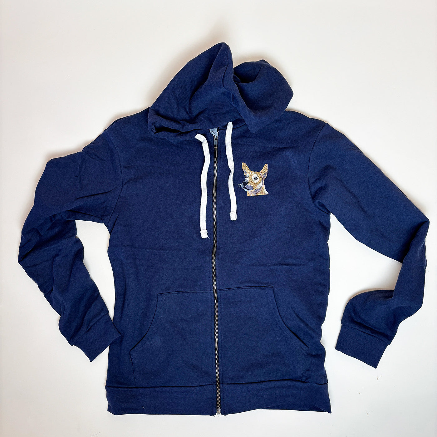 Custom Unisex zip hoodie with your pet portrait