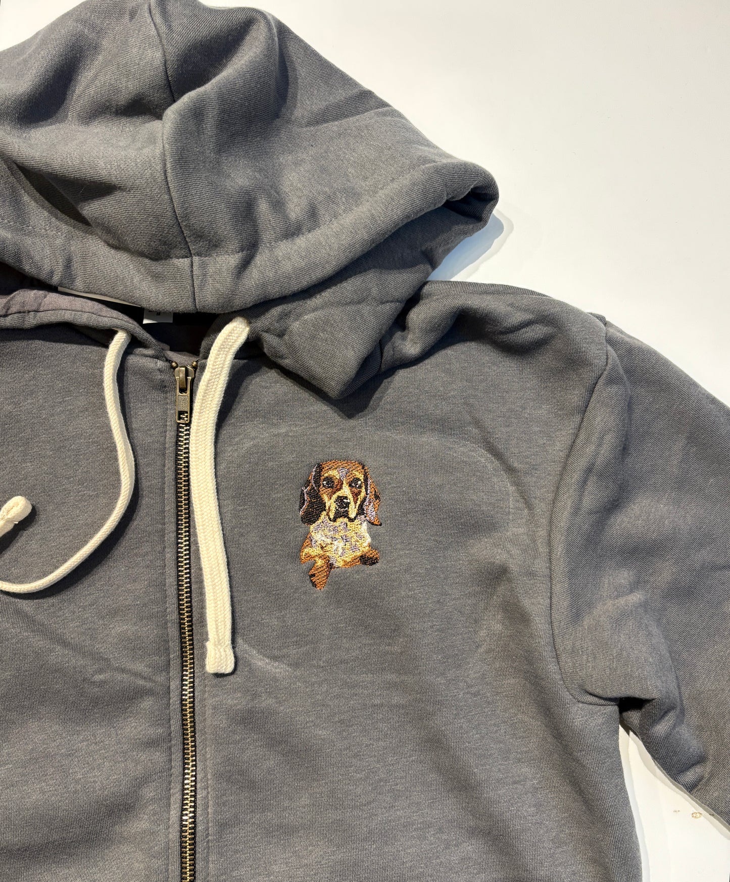 Custom Unisex zip hoodie with your pet portrait
