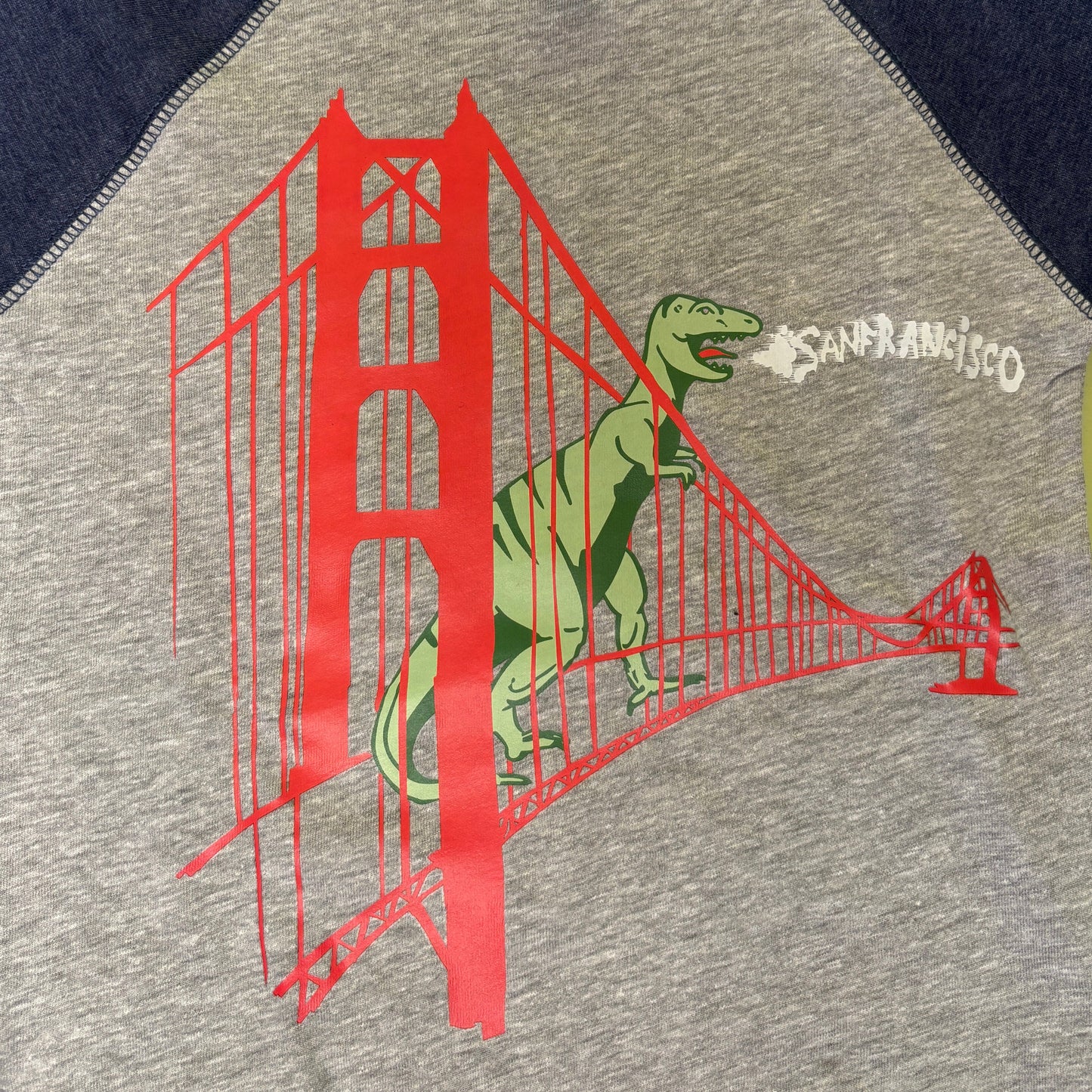 San Francisco Golden Gate Dinosaur 3/4 Sleeve Kids Shirts