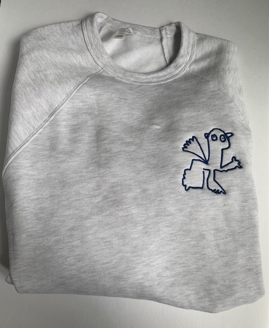 Personalized Kids Art Embroidery on Crewneck Sweatshirt Gift