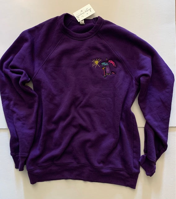 Personalized Kids Art Embroidery on Crewneck Sweatshirt Gift