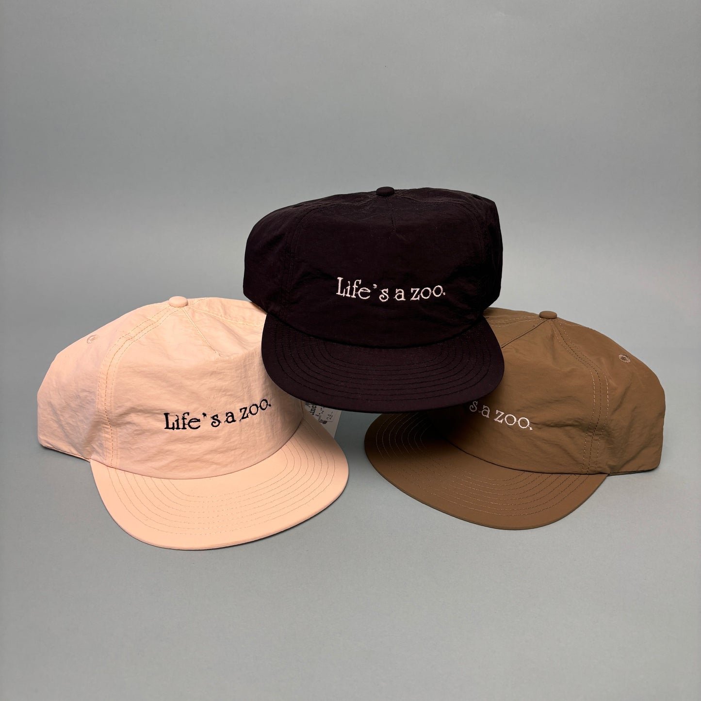 Embroidered Life's A Zoo Lightweight Nylon Snapback Hat