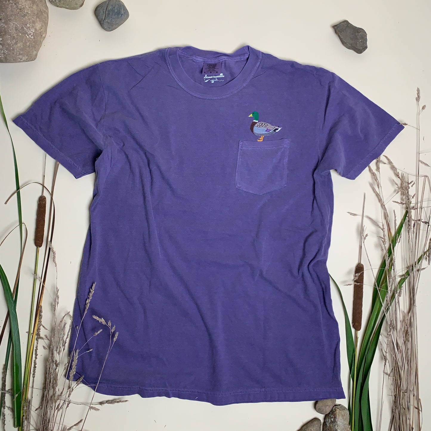 Embroidered Mallard Duck Pocket Shirt