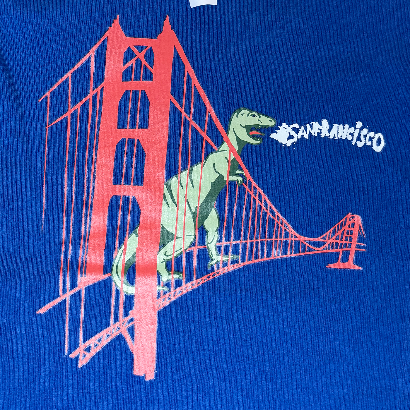 Infant Blue San Francisco Dinosaur Bodysuit - Golden Gate Bridge Onesie