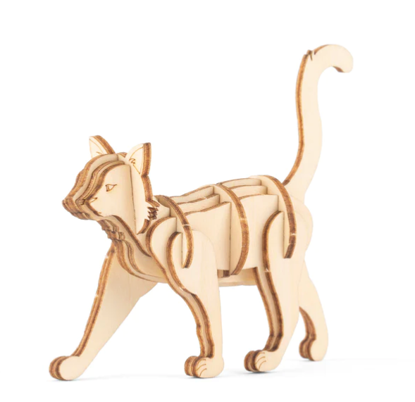 Cat 3D Wooden Puzzle - Kikkerland