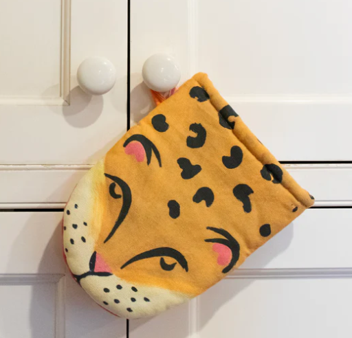 Organic Cotton Leopard Oven Mitt
