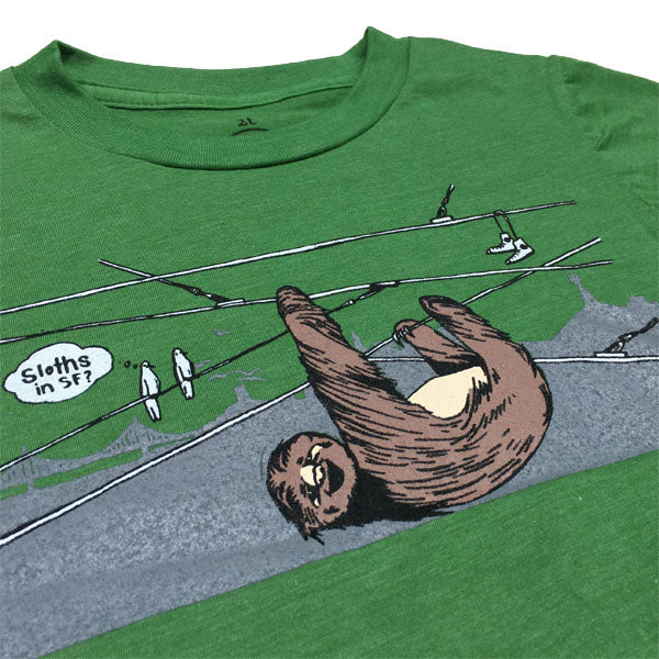 Kids Green Sloth In SF Tee