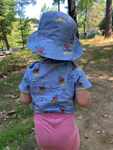 Narwhal baby cotton onesie pattern and reversible sunhat for a matching family look.