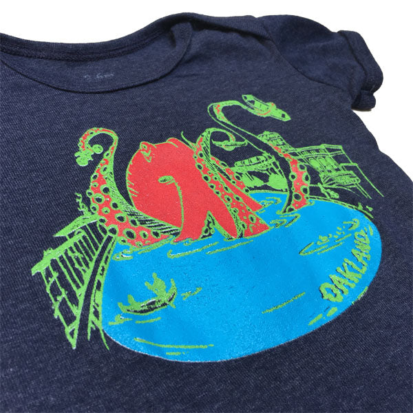 Infant Heather Navy Octo on Lake Merritt Bodysuit Onesie