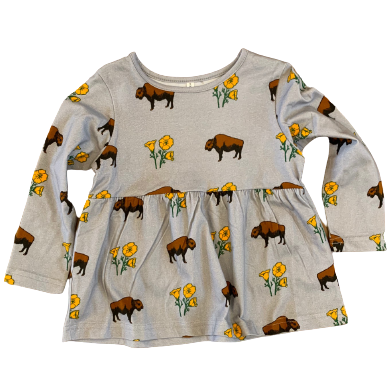 Kids Buffalo Poppies Slate Grey Cotton Tunic