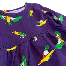 Kids Flying Parrots Midnight Purple Cotton Tunic