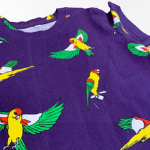 Kids Flying Parrots Midnight Purple Cotton Tee