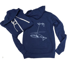 Unisex Navy Whale with Kite Ziphoody
