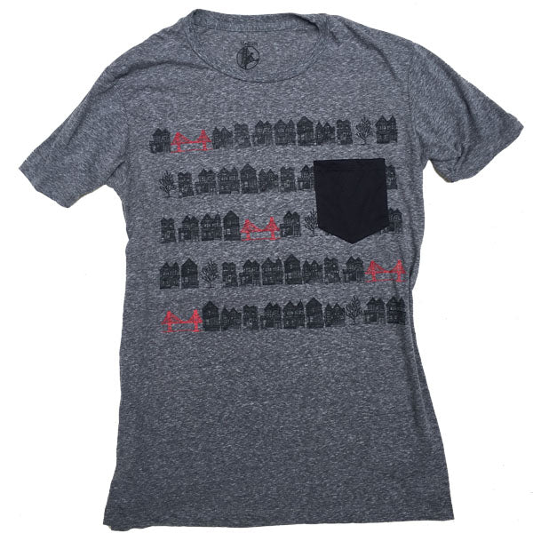 Unisex Hidden Bridge Heather Grey Pocket Tee