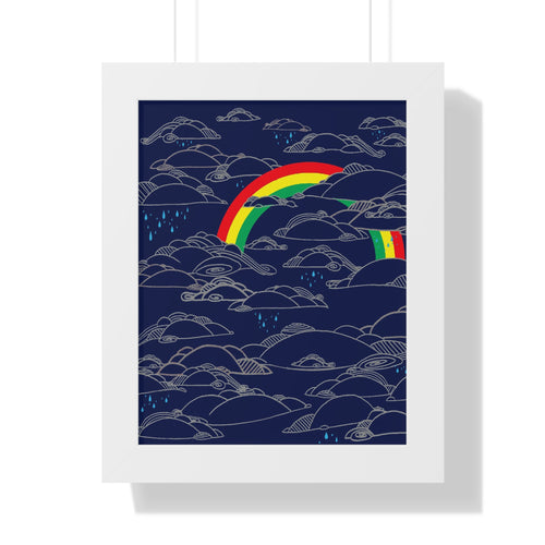Framed Vertical Rainbow Clouds Print