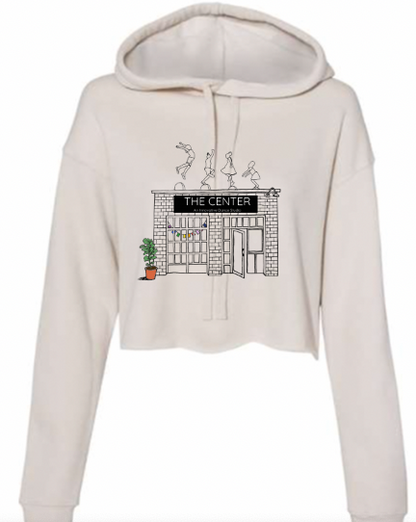 Center Dance - Ladies Cropped Hoody - Heather Ivory