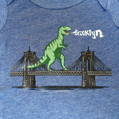 Infant Dinosaur On Brooklyn Bridge Onesie