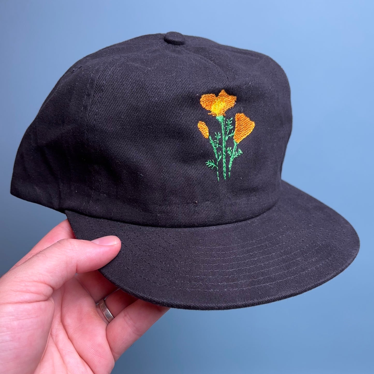 California Embroidered Poppy Hat