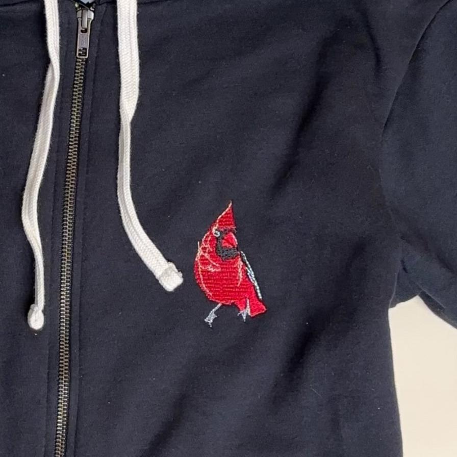 Cardinal Bird watcher Massachusetts Zip hoody Black