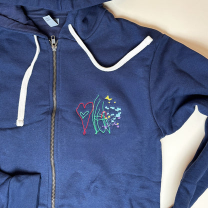 Transform Children's Artwork into Personalized Apparel Gift - Unisex Zip Hoodie