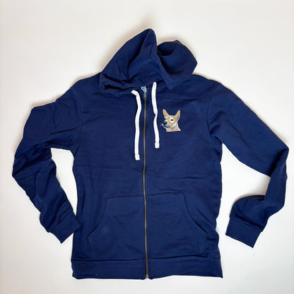 Custom Unisex zip hoodie with your pet portrait