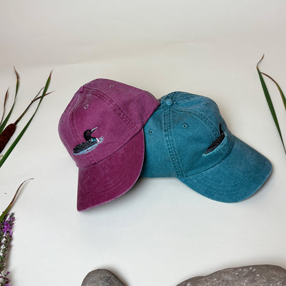 Loon Embroidered Dad Hat | Unisex Leather Strap Cap