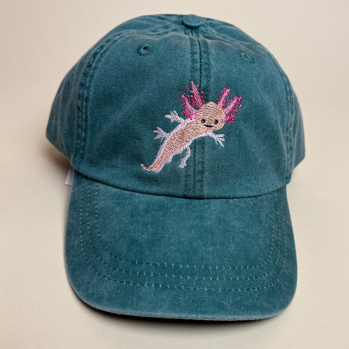 Embroidered Axolotl Dad Hat