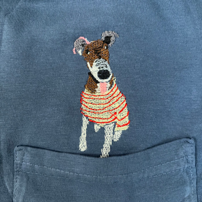 Custom Embroidered Pet Portrait Unisex Pocket Tee