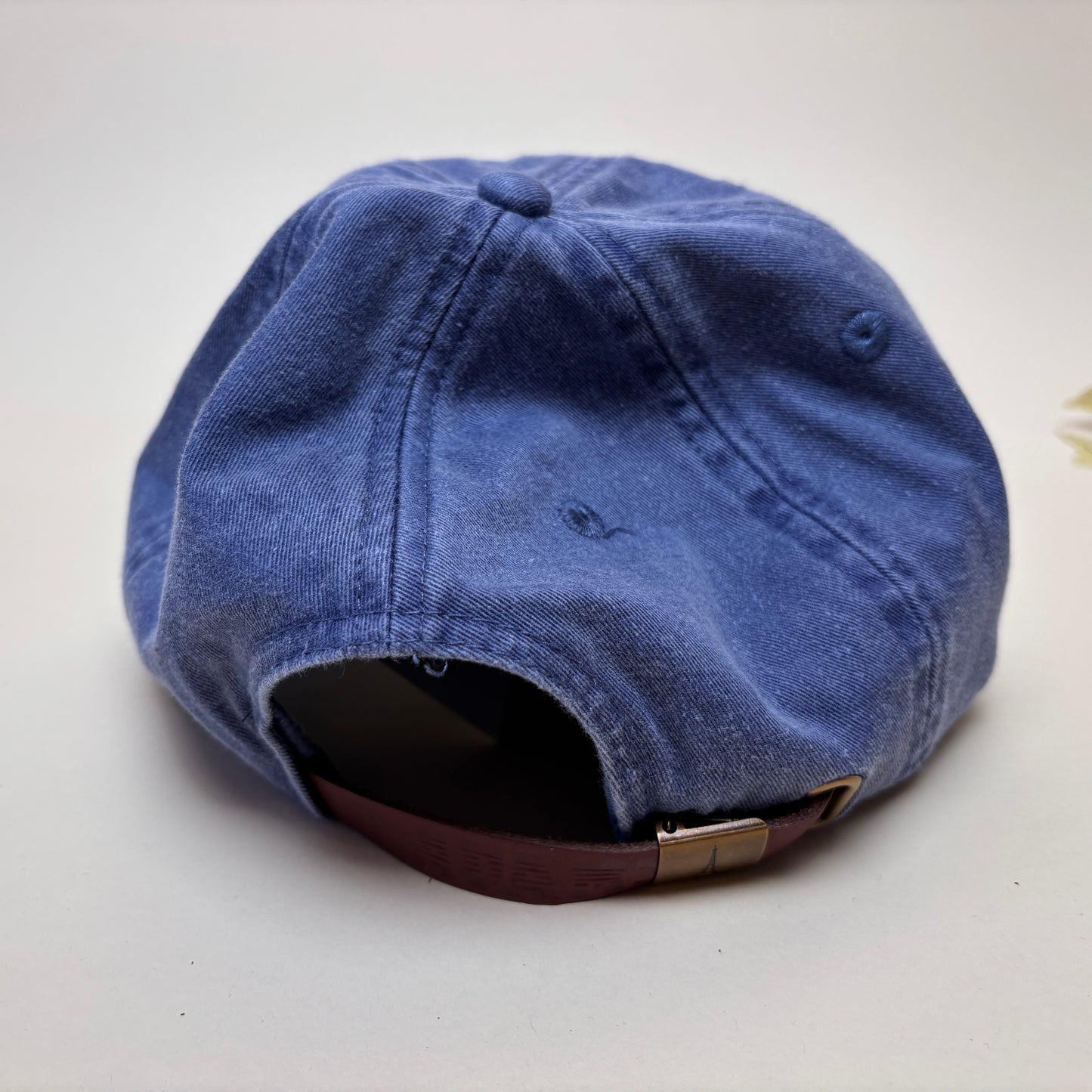 Embroidered Peace Sign Dad Hat – Washed Denim