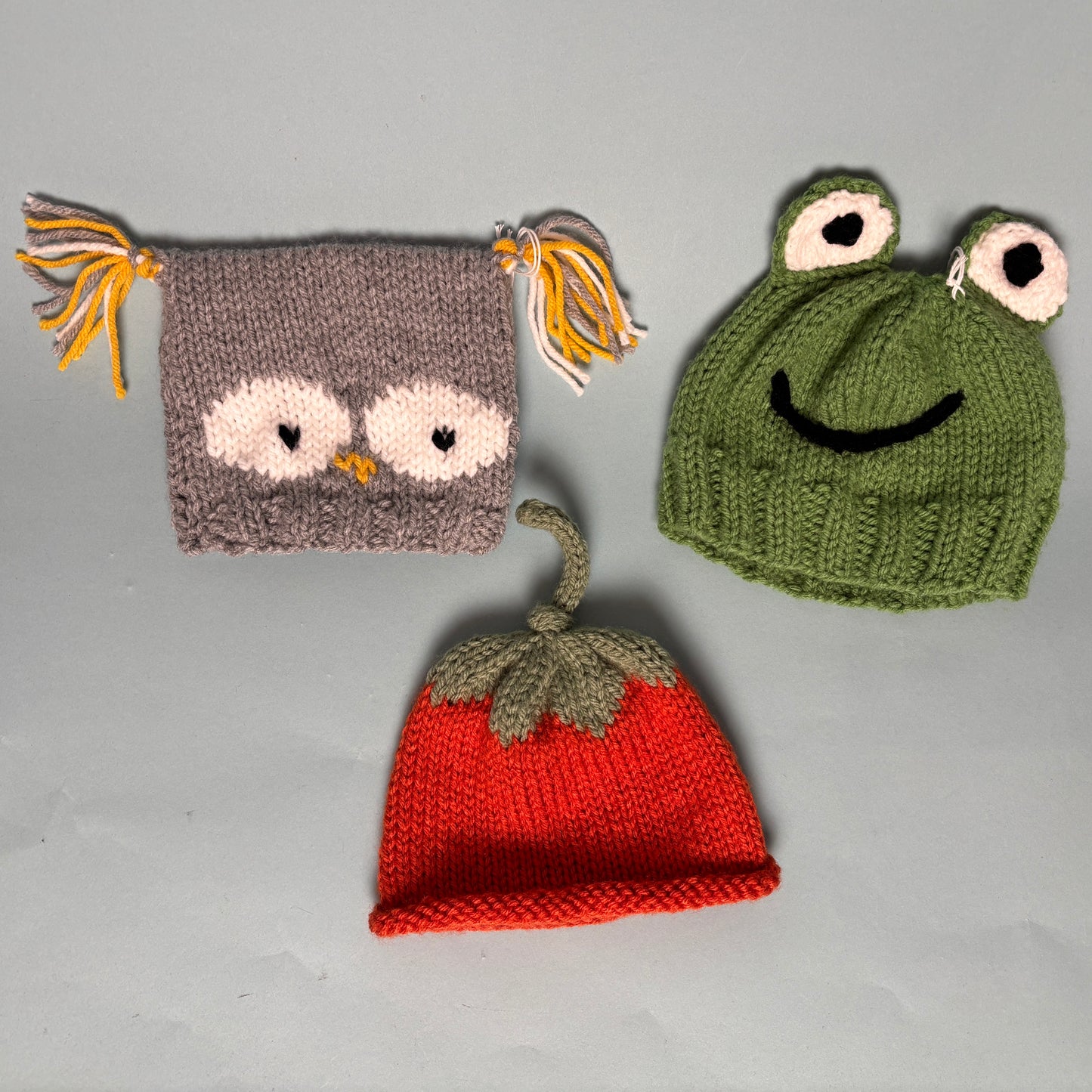 Baby Knit Hats- Bear, Rabbit, Strawberry, Acorn, Fox