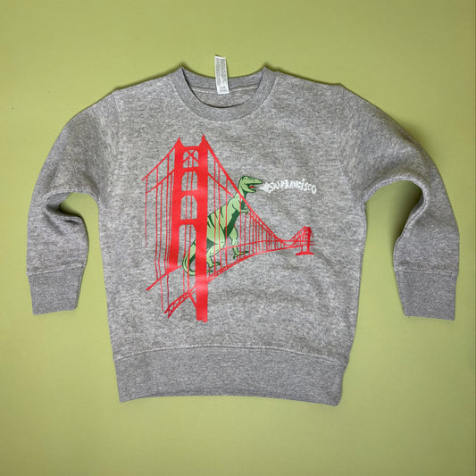 San Francisco Golden Gate Dinosaur Kids Crew Neck Sweatshirt