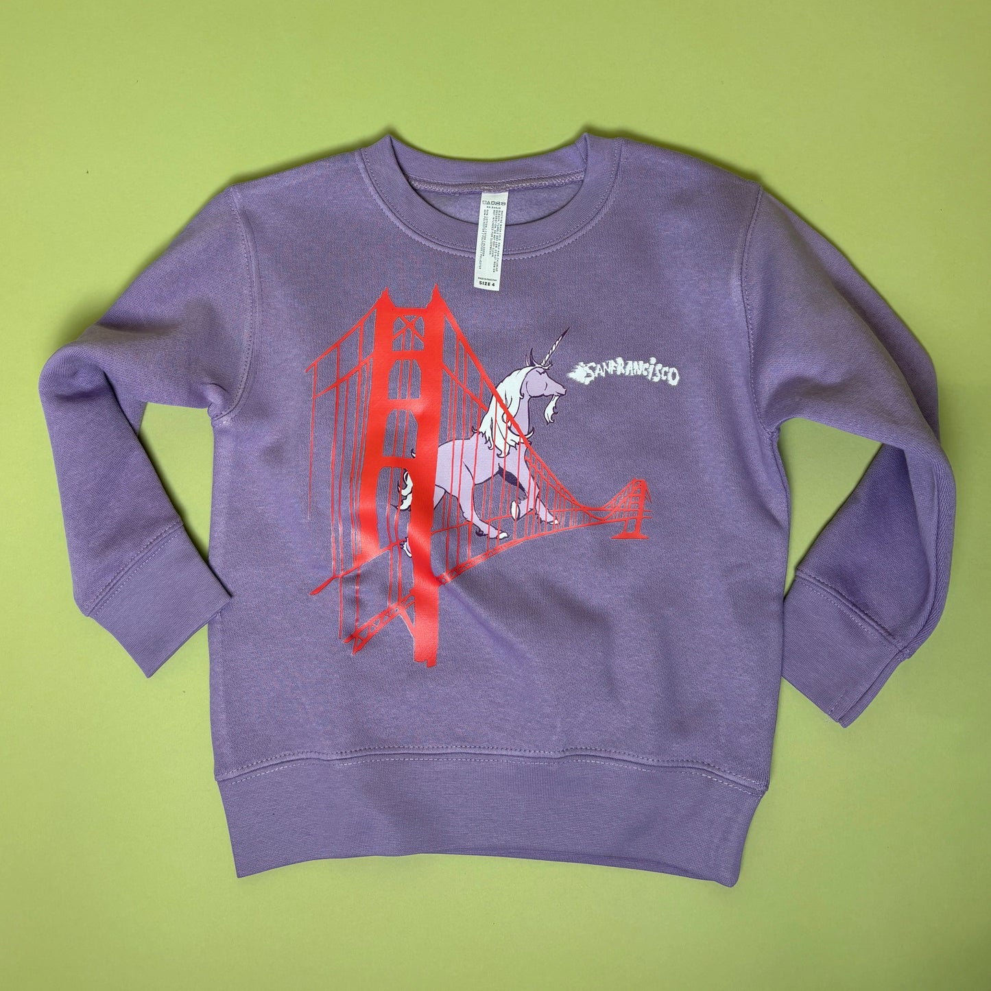San Francisco Golden Gate Unicorn Kids Crew Neck Sweatshirt