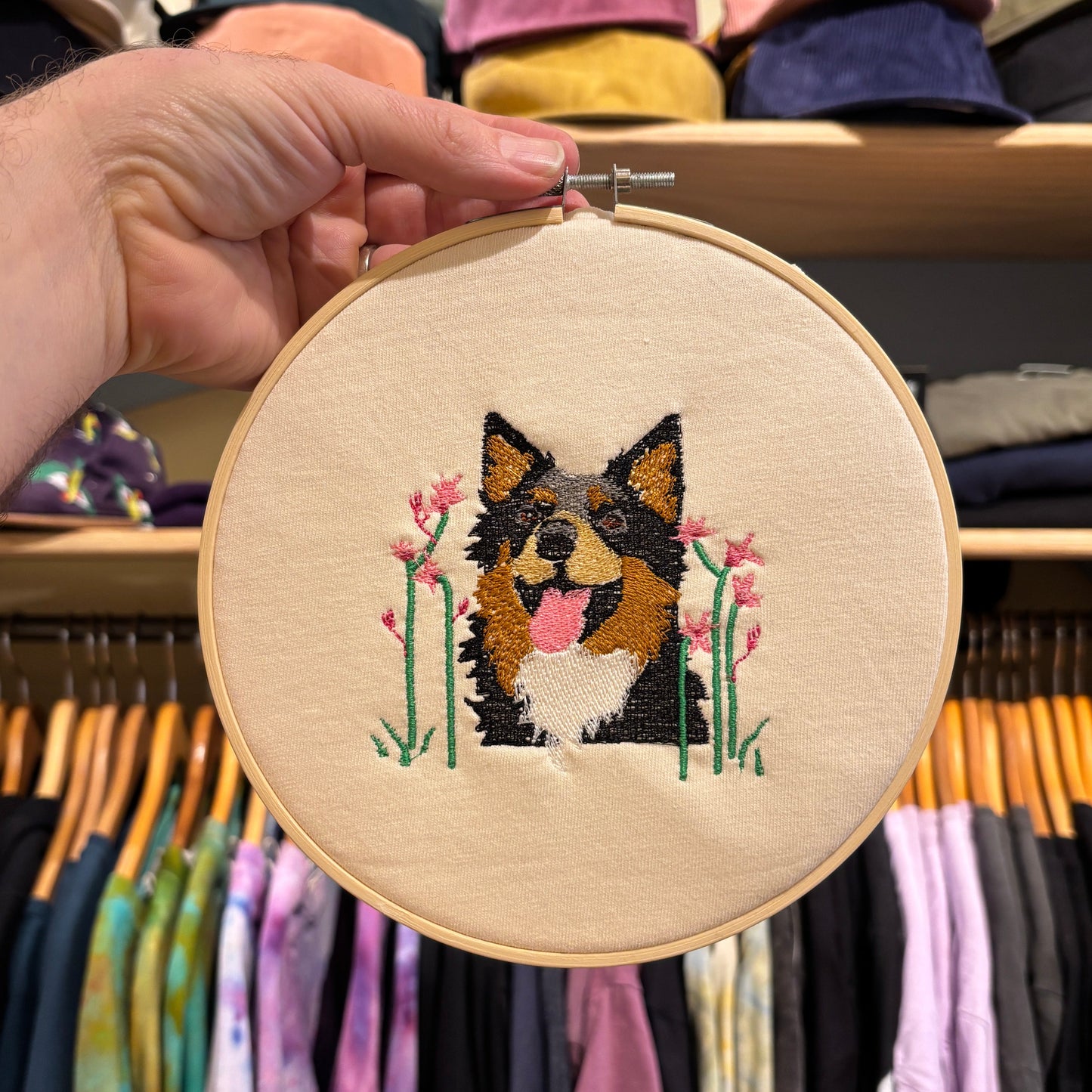 Custom Embroidered Pet Portrait Wall Hanging Hoops