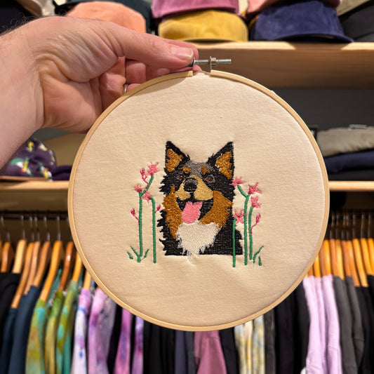 Custom Embroidered Pet Portrait Wall Hanging Hoops
