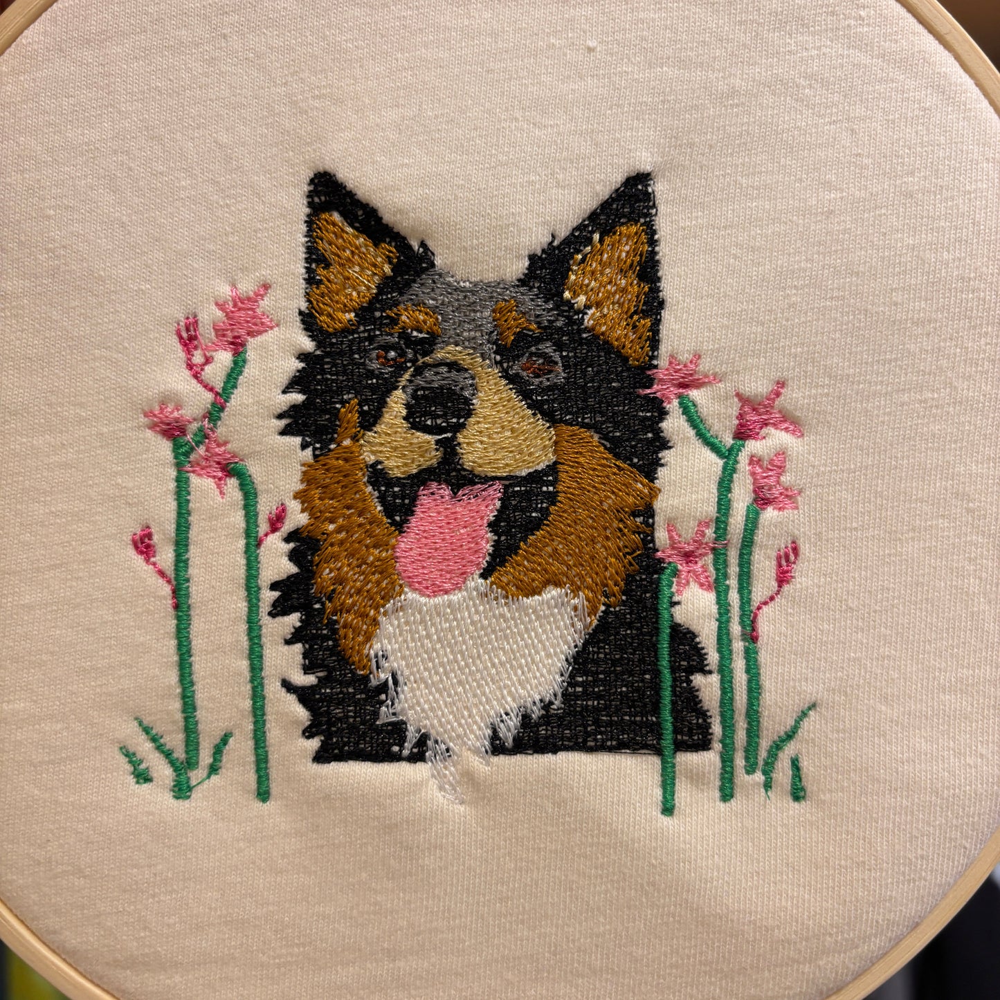 Custom Embroidered Pet Portrait Wall Hanging Hoops