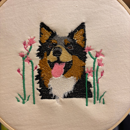 Custom Embroidered Pet Portrait Wall Hanging Hoops