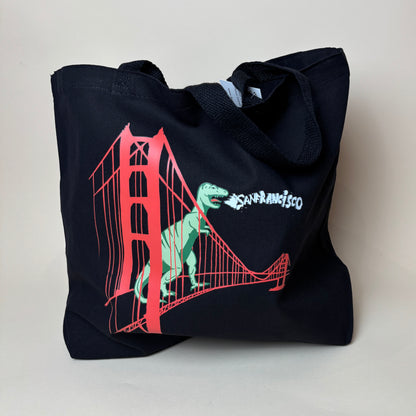 San Francisco Dinosaur Large Canvas Tote