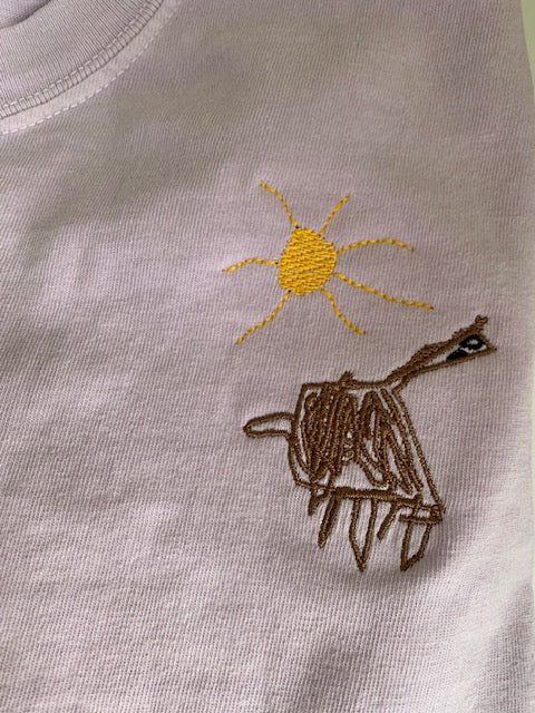 Turn Your Kids Art Into A Custom Embroidered Women Crop Tee