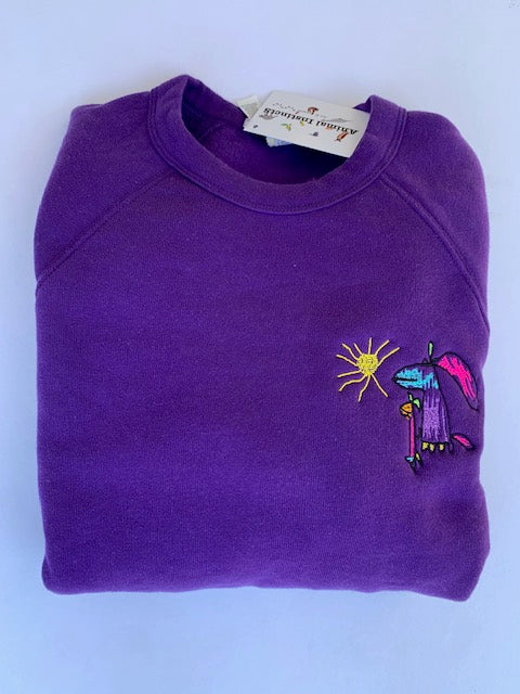 Personalized Kids Art Embroidery on Crewneck Sweatshirt Gift