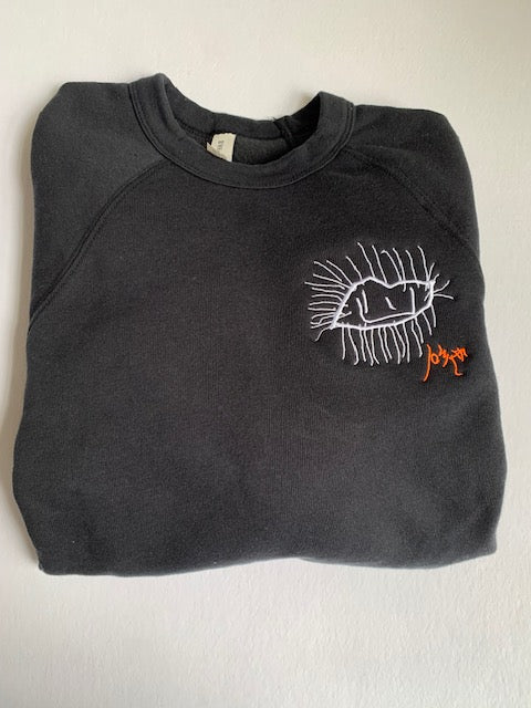 Personalized Kids Art Embroidery on Crewneck Sweatshirt Gift