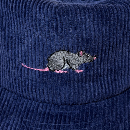 Corduroy Embroidered Rat Hat - City Dwellers- Unisex