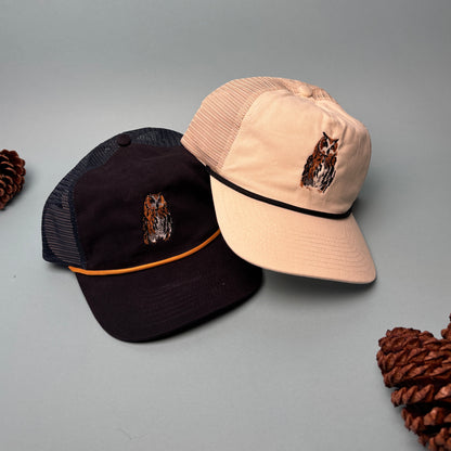 Embroidered Great Horned Owl Trucker Hat