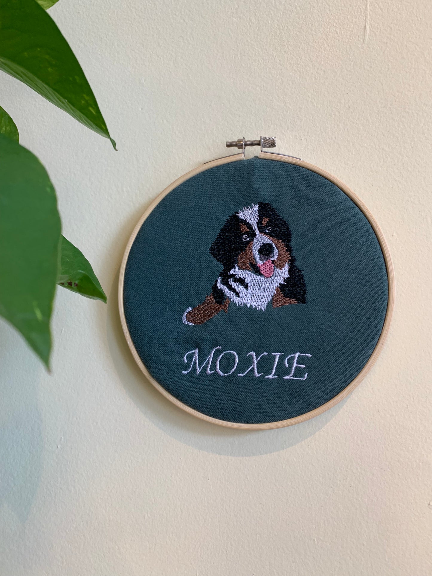 Custom Embroidered Pet Portrait Wall Hanging Hoops