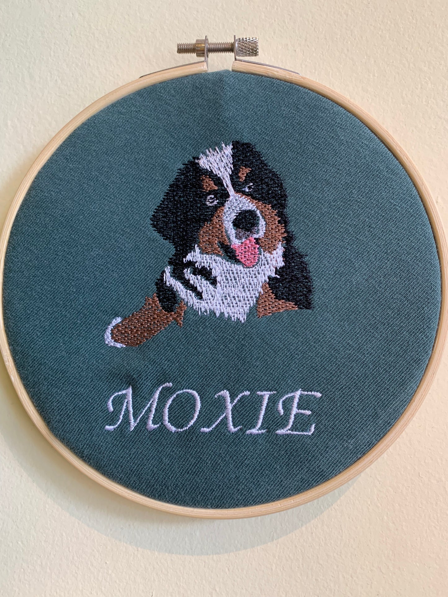 Custom Embroidered Pet Portrait Wall Hanging Hoops