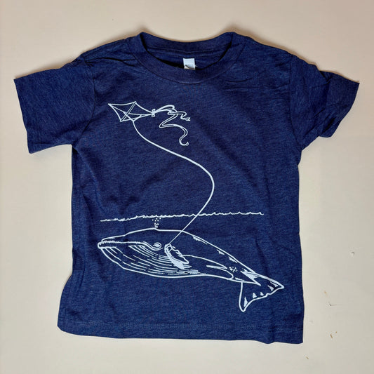 Original whale & kite artwork by Animal Instincts Apparel

Soft, durable kids’ tee in heather navy

Printed/embroidered in-house at our Northampton, MA shop