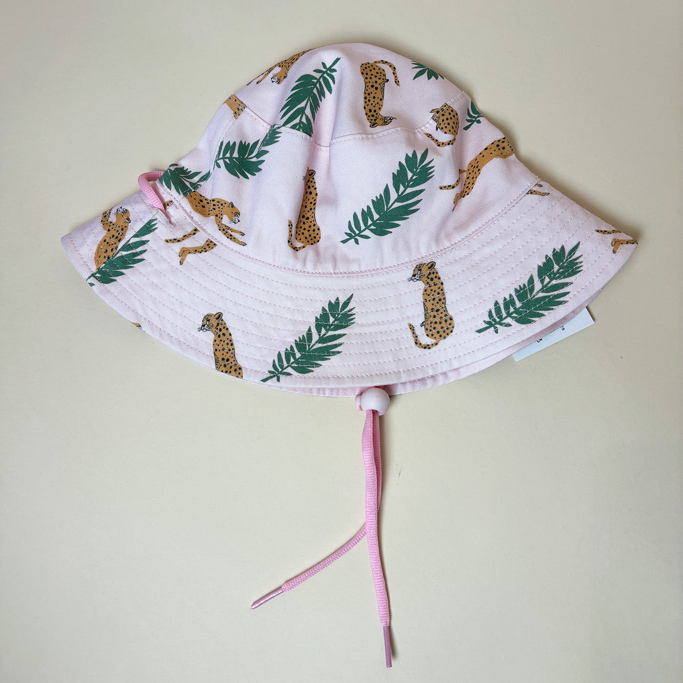 Kids Pink Reversible Cheetah Print Bucket Hat