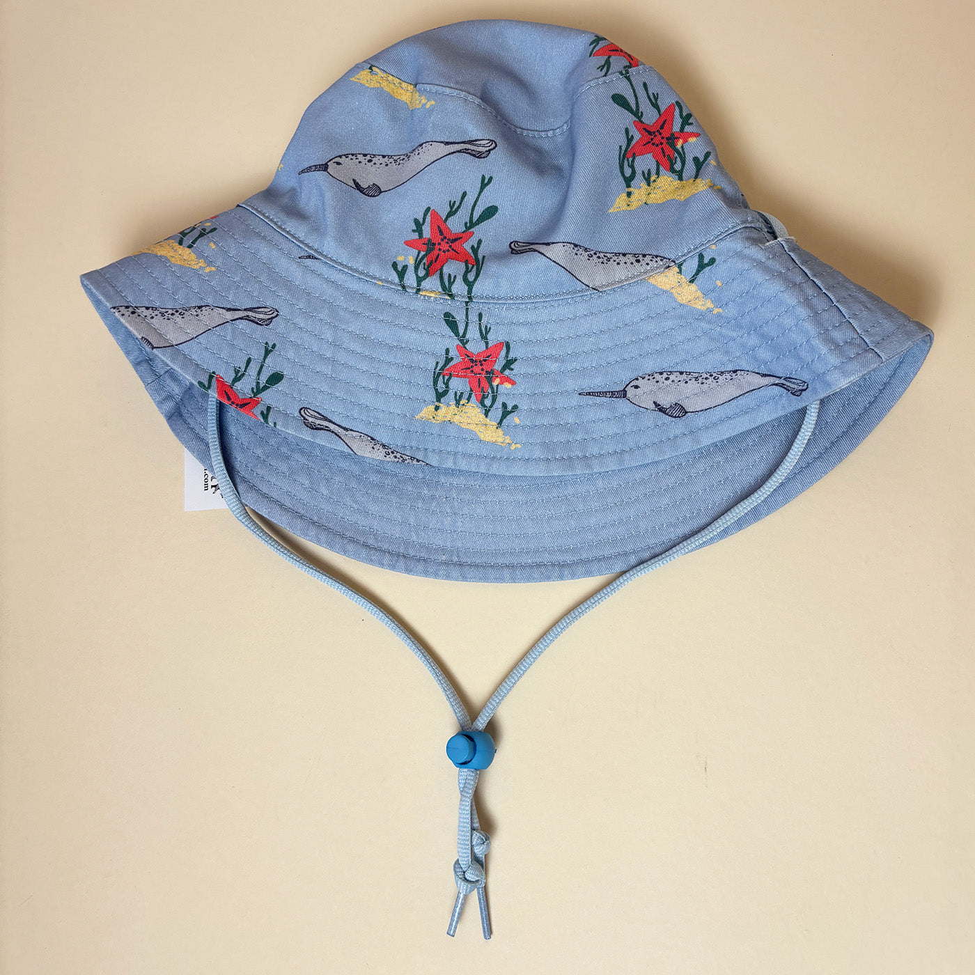 Baby Reversible Blue Narwhal Bucket Hat