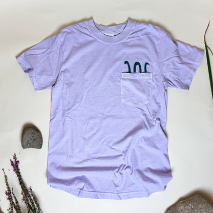 Loch Ness Monster Embroidered Pocket Tee | Unisex 100% Cotton T-Shirt