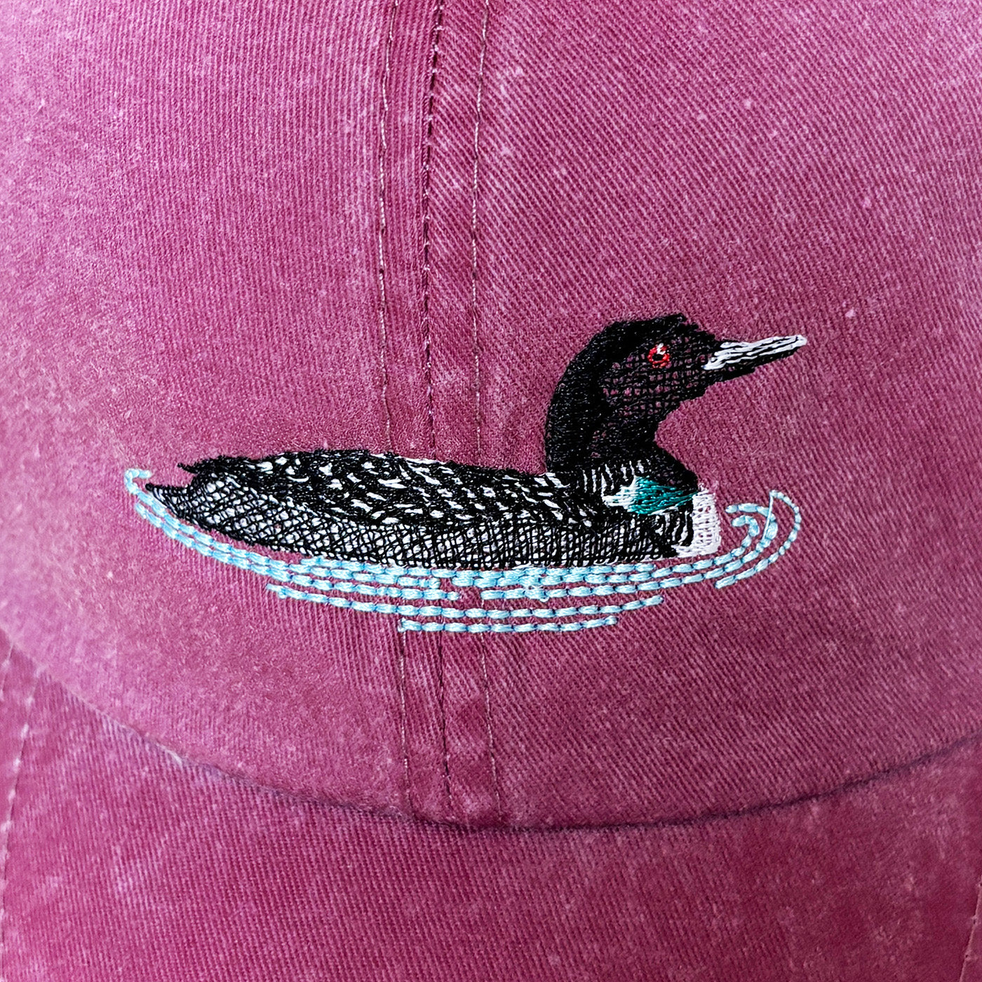 Loon Embroidered Dad Hat | Unisex Leather Strap Cap